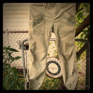 Cute candies mint green cargo pants w/embroidery